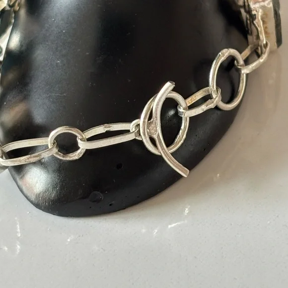 Natural Blue Kyniate stone handmade silver plated bracelet - Picture 4 of 6